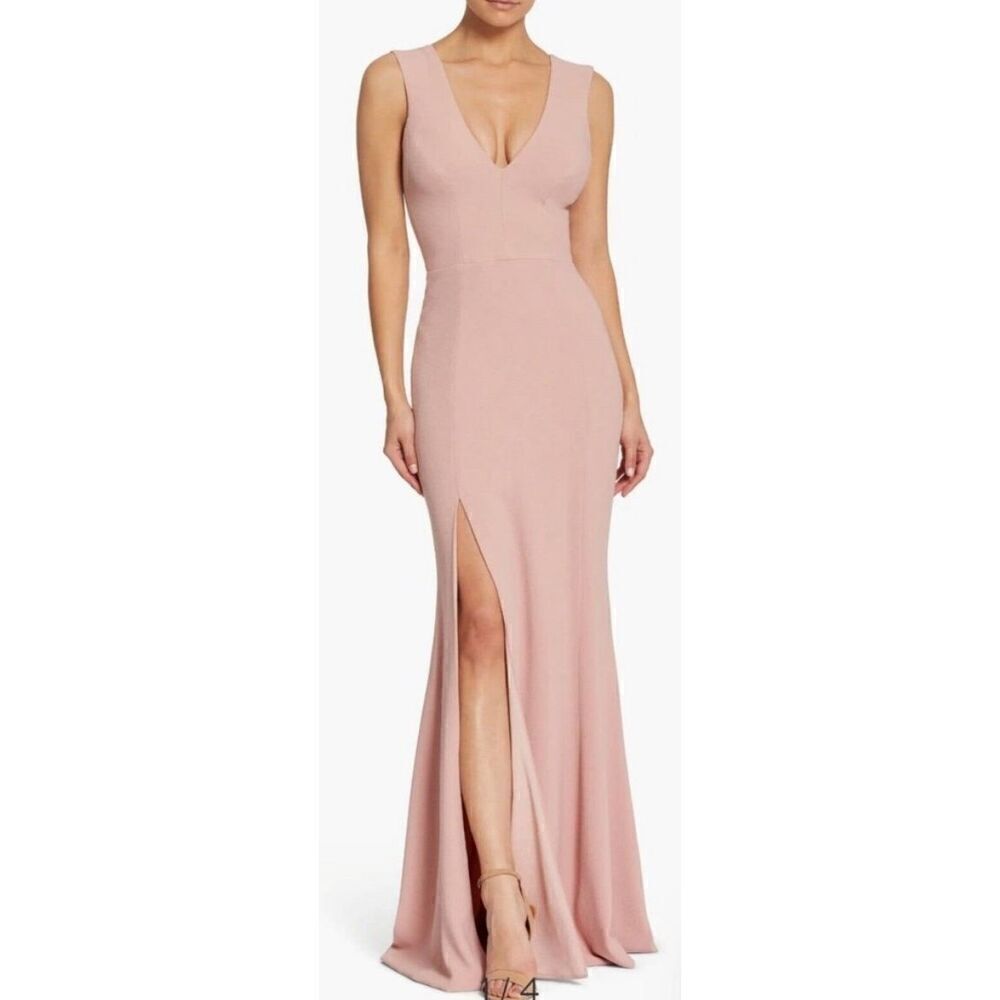 DRESS THE POPULATION High-Slit Evening Gown in Tranquil Blue NWT Size XL